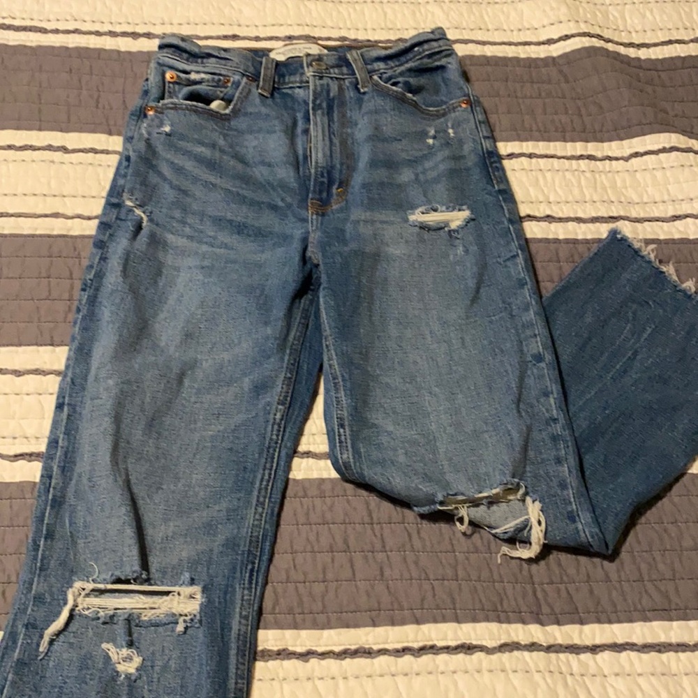 A&F ultra high rise ankle straight jeans NWOT